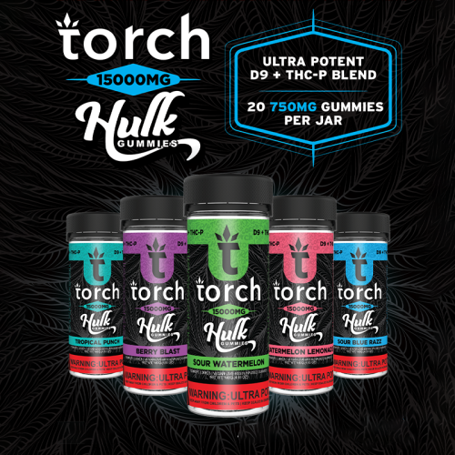 Torch Hulk Delta 9/THC-P Live Resin Gummies 1500mg/20ct/jar