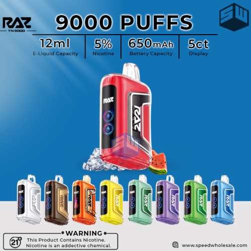 Raz TN9000 Puffs Disposable Vape 5ct/Display
