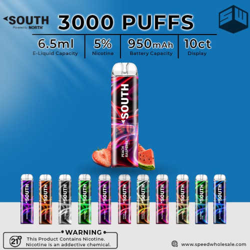 South 3000 Puffs Disposable Vape 10ct/display