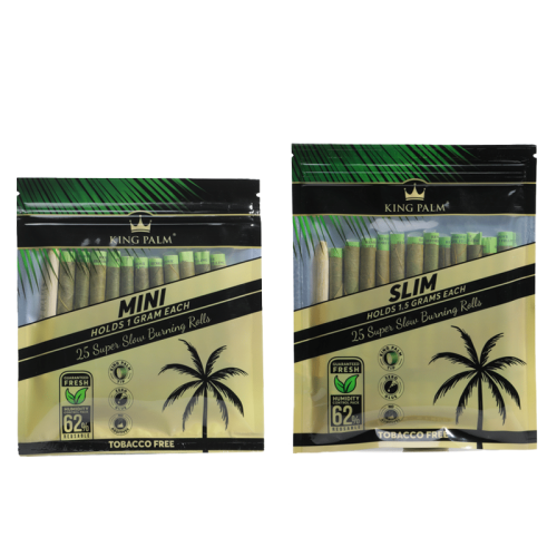 KING PALM  HAND ROLLED LEAF SLIM ROLLS POUCHES  25CT/8PK         