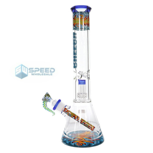 16 INCH CHEECH THICK WITH ICE CATCHER AND RETRO DESIGN TUBE GLASS WATER PIPE 1600GM 1CT