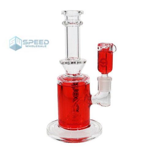 CHEECH 8 INCH GLYCERIN COLOR TUBE & BOWL WITH PRECOLATOR GLASS WATER PIPE 1CT/DISPLAY - 500GM 