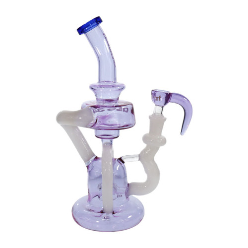 9 INCH ALEAF GLASS ZEUS RECYCLER WITH HORN BOWL WATER PIPE
