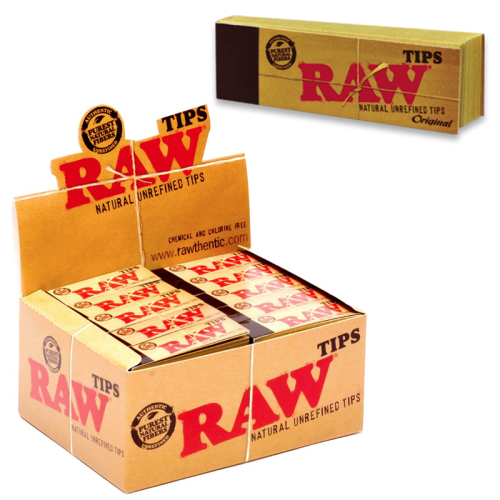 RAW NATURAL UNREFINED ROLLING PAPERS TIPS BOOK 50CT/50PK 