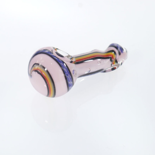 3.5 INCH GLASS SLYME SWIRL ASSORTED COLOR DESIGN HAND PIPE 70GM 2CT/PK