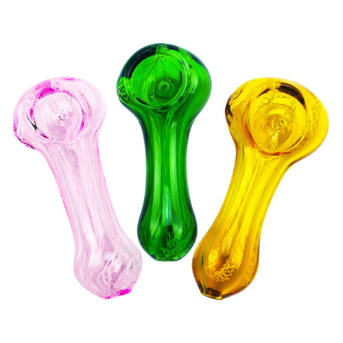 3 Inch Glass Color Transparent Tube Hand Pipe 38gm 3ct/pk Assorted Color 