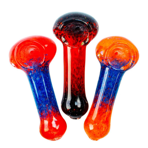3 Inch Glass Color Tube Hand Pipe 50gm 3ct/pk Assorted Color 
