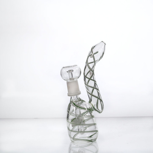5 INCH GLASS GOG SWIRLED DESIGN BUBBLER 92GM 1CT ASSORTED COLOR 