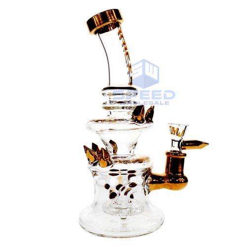 10 INCH JUICY JAY KEEP ON SHINNING GOLD CRYSTAL GLASS WATER PIPE 650GM 