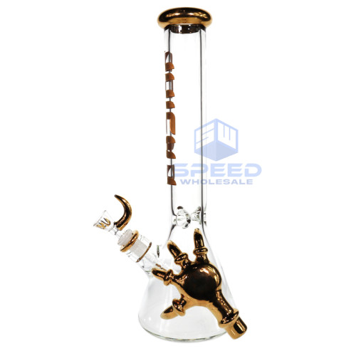 16 INCH JUICY JAY GOLD CLAW BEAKER GLASS WATER PIPE 1342GM 