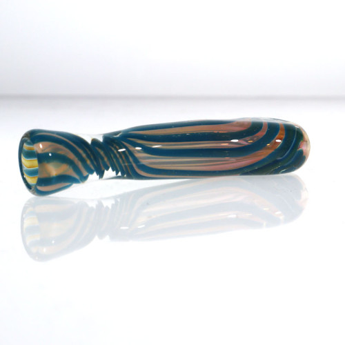 3.5 INCH GLASS GOLD FUMED DICRO STRAIGHT HAND PIPE 30GM 2CT/PK - ASSORTED COLOR