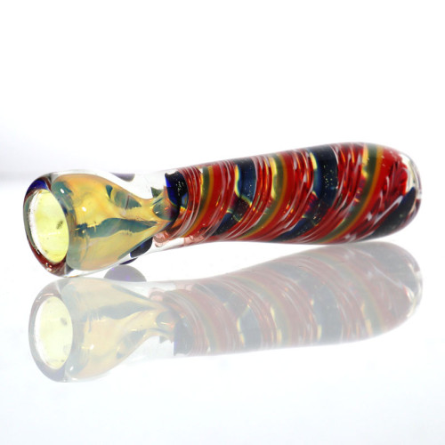 3.5 INCH GLASS TWISTED DICRO STRAIGHT HAND PIPE 30GM 3CT/PK - ASSORTED COLOR